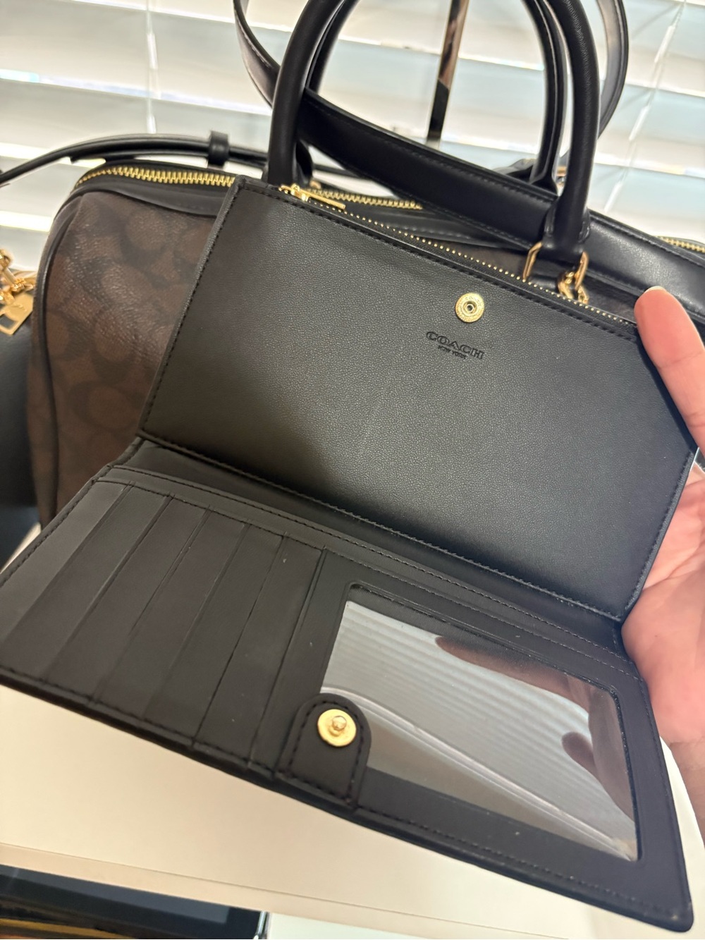 Coach Large Rowan Satchel in Walnut/Black Set - Picture 12 of 12